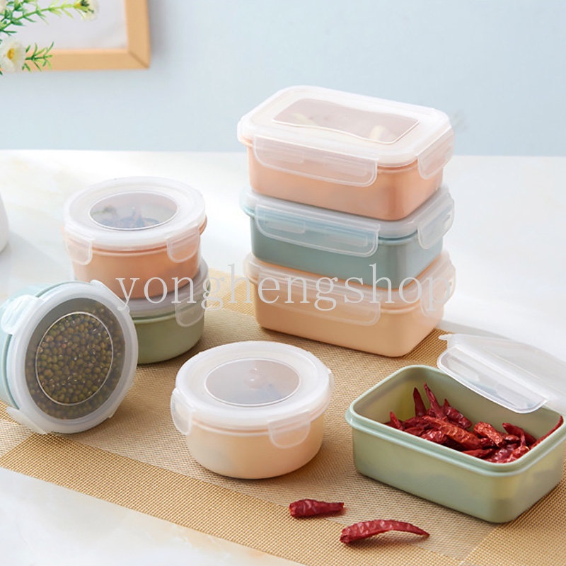 ผลไม ้ ภาชนะเก ็ บอาหารตู ้ เย ็ นมินิกล ่ องเก ็ บสดพร ้ อมฝาปิดเด ็ กอาหารกลางวัน Bento กล ่ องห ้ องครัวแบบพกพาปิดผนึกกล ่ อง