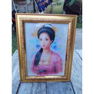 กรอบรูป ขนาด 8x10นิ้ว พระสุพรรณกัลยา พระพี่นาง ภาพมงคล ตั้งโต๊ะ /ติดผนัง ของขวัญ ของฝาก