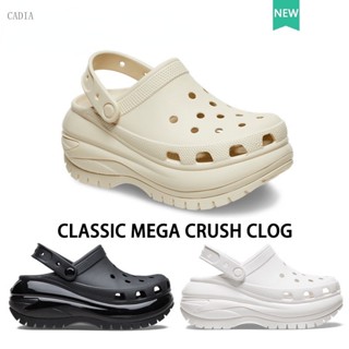 CADIA รองเท้า crocs ผู้หญิง Crocs Platform Classic Mega Crush Clog รองเท้าไปทะเล รองเท้าพื้นหนา#