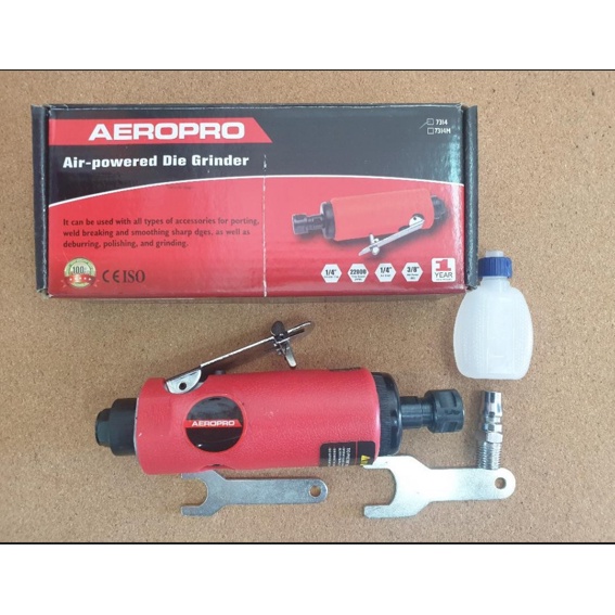 AEROPRO เครื่องเจียรลมคอตรง 1/4นิ้ว 22000rpm รหัส AP7314 ของแท้โดยตัวแทนจำหน่าย