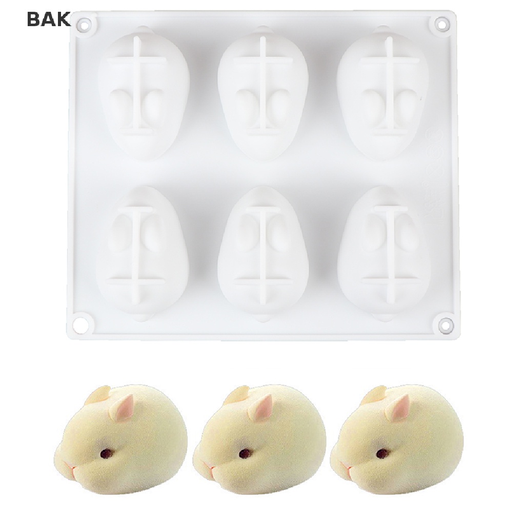 BAK แม่พิมพ์ซิลิโคน 3D ตกแต่งเค้ก Mould สําหรับเบเกอรี่มูส 6 รูปแบบ BA