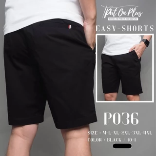 ⚡GW⚡P036 กางเกงขาสั้น ผู้ชาย เอวยืด ผ้ายืด คอตต้อน สีพื้น ยาว 17-21.5 นิ้ว ไซส์ 28-42 Goodwin Brand