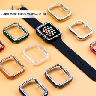 เคสนาฬิกาข้อมือ ประดับเพชร สําหรับ Apple Watch Series 8 7 6 5 4 3 2 1 SE SE2 iWatch 45 มม. 41 มม. 44 มม. 42 มม. 40 มม. 38 มม.