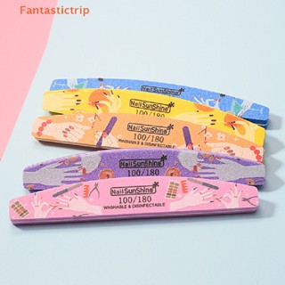 Fantastictrip ตะไบฟองน้ําขัดเล็บ ล้างทําความสะอาดได้ แฟชั่น 5 ชิ้น