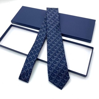 CHRISTIAN DIOR OBLIQUE SIGNATURE LOGO PRINT NECKTIE เนคไท แบรนด์คริสเตียนดิออร์ ลายปริ้นท์ตัวหนังสือโลโก้ โมโนแกรม