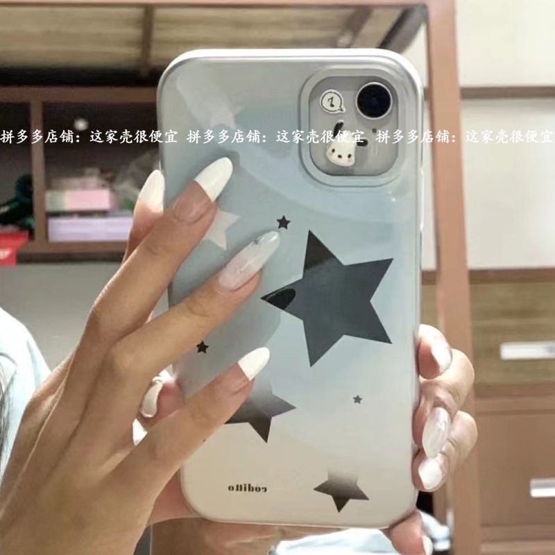 DDF-เคสโทรศัพท์Ins Blue Gradient Star 14Proเคสโทรศัพท์เข้ากันได้กับiPhone13/12รวมทุกอย่าง 11/XR Shoc