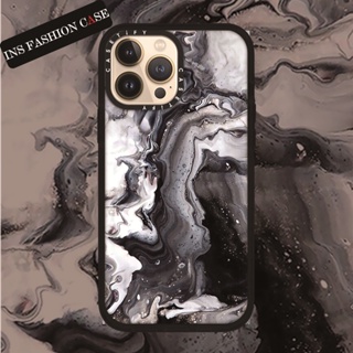 Casetify X Smoky grey หินอ่อน สีดํา ใส iPhone เคส สําหรับ iPhone 14 13 12 11 Pro MAX IX XS MAX XR 6 6s 7 8 Plus เคสกันกระแทก กันชน เคสนิ่ม