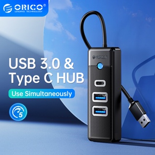 Orico USB 3.0 Type C ฮับ 3 พอร์ต 5Gbps ความเร็วสูง ตัวแยกขนาดเล็ก แบบพกพา OTG อะแดปเตอร์ สําหรับโต๊ะพีซี คอมพิวเตอร์ อุปกรณ์เสริม