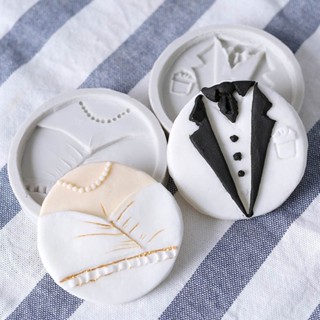 【AG】Wedding Bride Dress Groom Suit Silicone Mold Fondant Cake DIY Decorating Tool