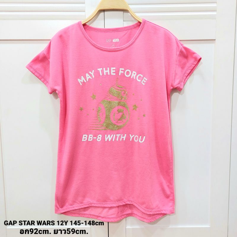 เสื้อเด็ก GAP STAR WARS แท้100% สีชมพูน่ารักสดใส SIZE 12Y 145-148cm