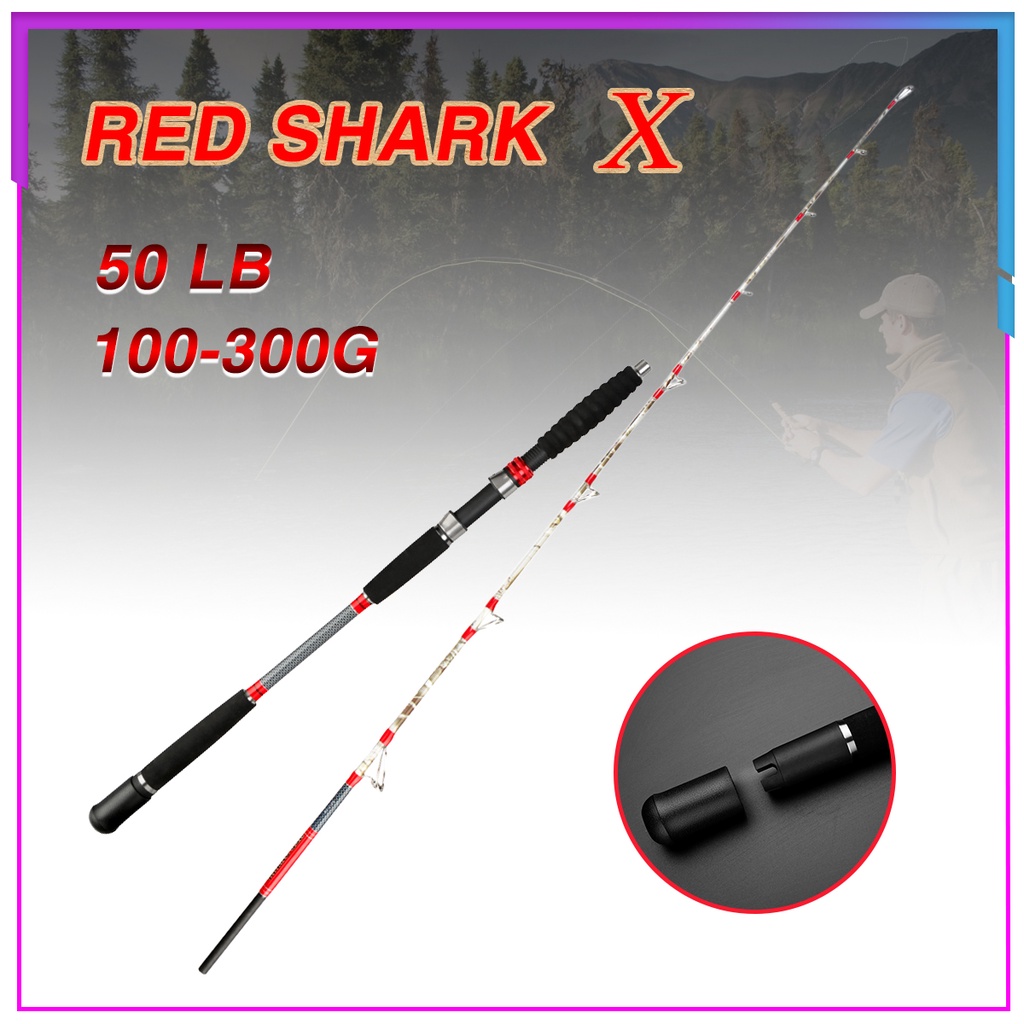 50lb 100-300g 1.6/1.8m Solid Tip Heavy Type Surfing Slow Jigging Baitcasting Spinning Deepsea Telescopic Fishing Rod น้ําเค็ม