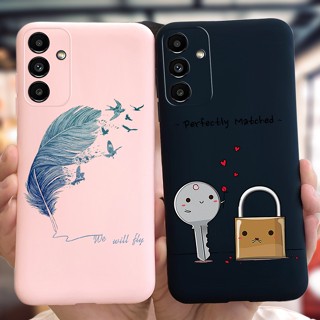 เคสโทรศัพท์มือถือ ซิลิโคนนิ่ม ปิดด้านหลัง ลายขนนก หัวใจ สําหรับ Samsung A04s A04s A 04s SM-A047F