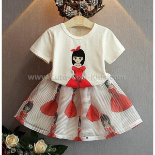 DT-119 ชุดเสื้อ + กระโปรงเด็กลาย Girl Size-120 (5-6Y)