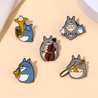 เข็มกลัดเคลือบ ลายการ์ตูนอนิเมะ Totoro น่ารัก เครื่องประดับ ของขวัญ สําหรับไวโอลิน