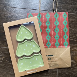 Starbucks festive tree plate set จานต้นคริสต์มาส 2022