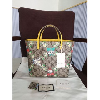 gucci tote kid ลายแมว rare item แท้100% สภาพสวยกริบ