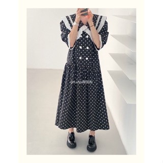 🖤🤍🖤Polka dots Black Long Dress🖤🤍🖤ป้ายypy