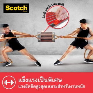 3M™ Scotch® สก๊อตช์ เทปกาวสองหน้าแรงยึดติดสูง, ใช้ได้ทั้งภายในและภายนอกอาคาร, รับน้ำหนักได้สูงสุด 6.7 กก.