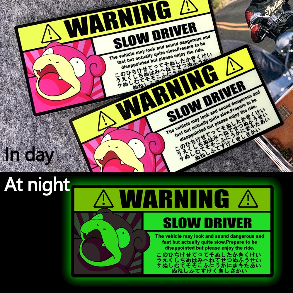 Pikachu Slowpoke Psyduck Gengar สติ๊กเกอร์สะท้อนแสง Pokémon Car Sticker ญี่ปุ่นน่ารัก Scratch Cover Decal