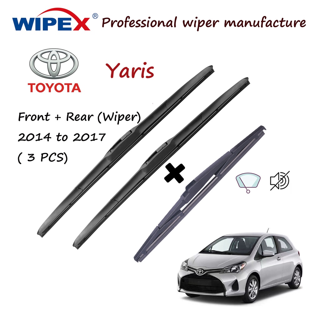 2014 ถึง 2017 Toyota Yaris 14+26+16Front/ด้านหลังใบปัดน้ําฝนสําหรับ YARIZ 3pcs รถ Window Wipers ชุดโดย wipex