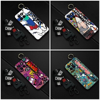 New Silicone Phone Case For Huawei Honor X8 5G/X6 5G Waterproof Wristband Durable Fashion Design Wrist Strap cartoon Soft Case