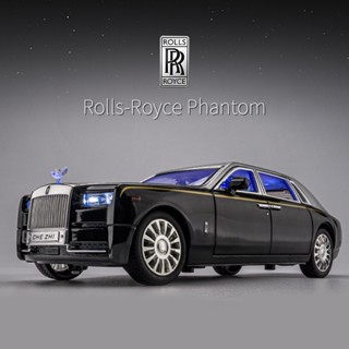 โมเดลรถยนต์ ROYCE GOLD WAISTLINE PHANTOM 1:24 ม้วนของเล่นสําหรับเด็ก