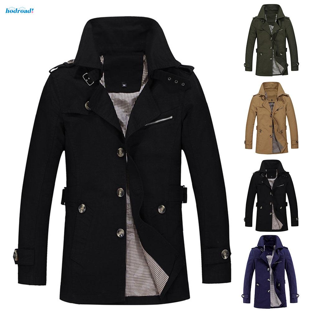 【HODRD】Fashion Mens Winter Slim Trench Coat Jacket Overcoat Business Outwear  L~3XL【Fashion】