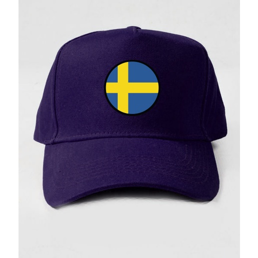 Premium CAMOE Sweden Flag หมวกเบสบอล ธงสวีเดน