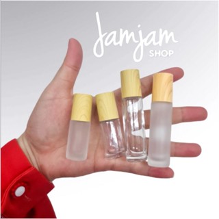 ขวดลูกกลิ้ง ขวดขุ่น-ขวดใส ฝาลายไม้ 5ml./10ml.