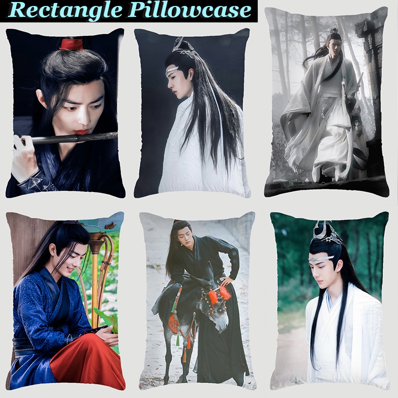 ปลอกหมอน ทรงสี่เหลี่ยมผืนผ้า พิมพ์ลายการ์ตูน The Untamed Wang Yi Bo and Sean Xiao สําหรับตกแต่งบ้าน