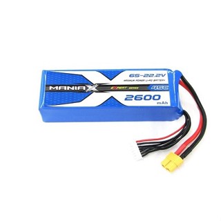 [แบตเตอรี่ 6เซล] ManiaX 6S 2600mAh 45C 22.2V XT60 Lipo Battery ใส่ Goblin Raw420