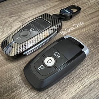 เคสโลหะลายเคฟล่ารีโมทรถ Ford Next Gen  2022 แบบ 2 ชั้น (Double-Layer Metal Kevlar Alloy Key Cover with transparent push