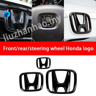 โลโก้ H สีดํามันวาว ติดด้านหน้า และหลัง สําหรับ Honda Jazz City HRV Civic BRV GLOSSY 1 ชิ้น