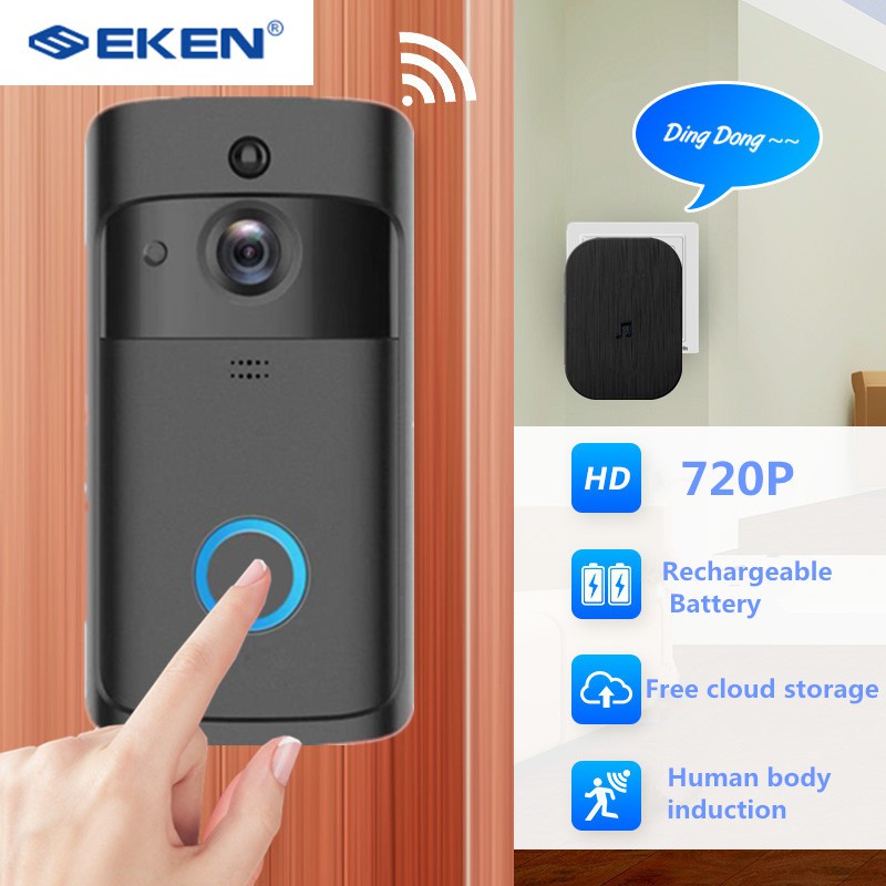 EKEN V5 Smart WiFi Video Doorbell Camera Visual With Chime