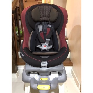 คาร์ซีท Car seat สีแดง-ดำ ยี่ห้อ Combi มือสองญี่ปุ่น (สภาพ 90%) คัดพิเศษ อุปกรณ์ครบ ปรับได้ 3 ระดับ และหมุนปรับนอนได้