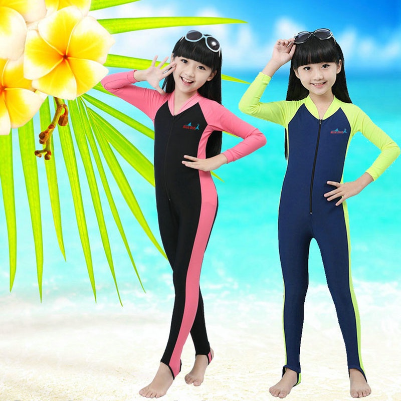 Summer Three Colors Boys and Girls Swimming Diving Suit Child Swimming Snorkeling Water Sports Sunscreen Diving Suit Wet