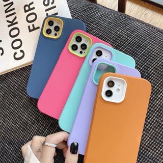 สำหรับ ไอโฟน เคสประกบสีพื้น ใหม่5สี สำหรับรุ่น iPhone 14 11 12 13 Pro Max 14 13 12 Pro 14 Plus 7 Plus 8 Plus X XS Max SE