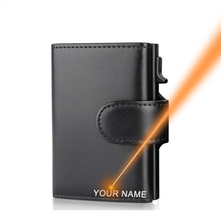 2022 Fashion Credit Card Wallet RFID Blocking Trifold Smart Vertical Men Wallets Genuine Leather Slim with Coin Pocket W