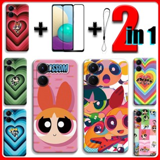 เคส 2 IN 1 สําหรับ VIVO Y16 พร้อมกระจกนิรภัยกันรอยหน้าจอเซรามิค Powerpuff Girls