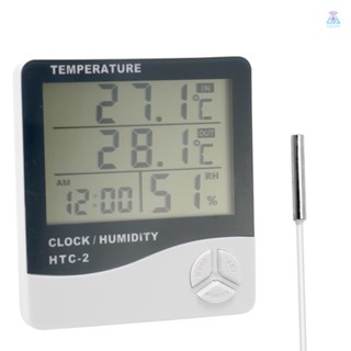 [tomo] -2 Indoor and Outdoor Large Screen Digital Display Temperature and Humidity Meter Time Calendar Alarm Thermometer and Hygrometer