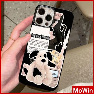 Mowin - เข้ากันได้สำหรับ เคสไอโฟน สำหรับ iPhone 14 Pro Max เคส iPhone สีดำ TPU เคสนิ่ม เงากันกระแทกกล้องป้องกันตุ๊กตาน่ารักสำหรับ iPhone 13 Pro max 12 Pro Max 11 Pro max xr xs max 7Plus 7 8