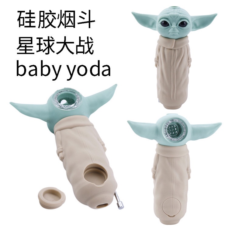 ۩✸ﺴSpot alien silicone pipe Star Wars Yoda small pipe baby yoda  pipe