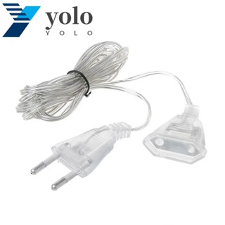 Yolo สายไฟ LED แบบใส มาตรฐาน ปลั๊กเสียบสายเคเบิล สําหรับคริสต์มาส กลางแจ้ง