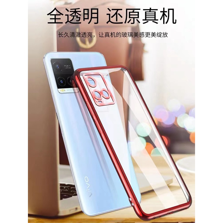 Case  VIVO Y21 / Y21T เคสนิ่ม ขอบสีหลังใส เคสกันกระแทก สวยและบาง TPU CASE เคสซีลีโคน สินค้าใหม่ VIVO