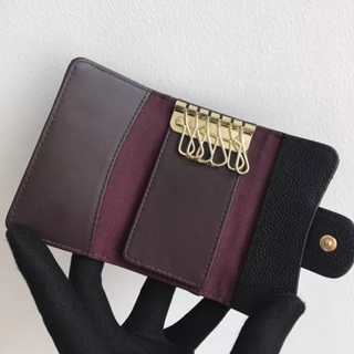 Luxury High Quality Design Genuine Leather Women Key Holder Organizer Pouch Wallet Housekeeper Key Case Mini Card Bagl