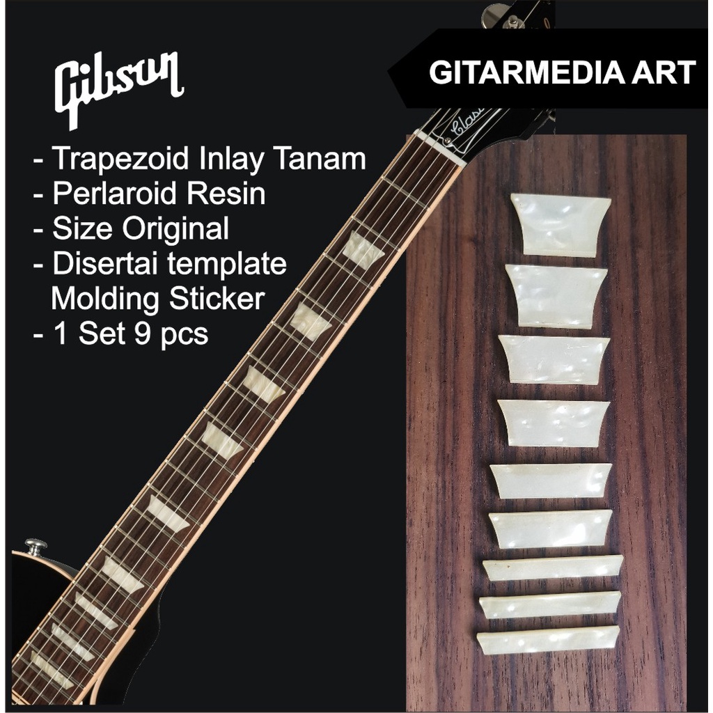 กีตาร์สี่เหลี่ยมคางหมู gibson lespaul Trapezoidal อินเลย์ / สี่เหลี่ยมคางหมู gibson les paul กีตาร์เ