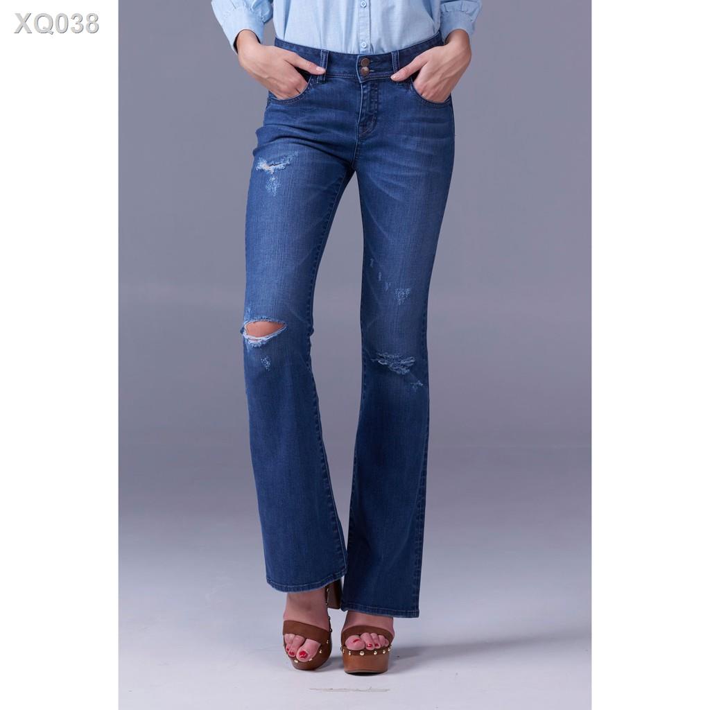 ○☁✻Mc Jeans กางเกงยีนส์ผู้หญิง กางเกงยีนส์ Mc Lady ทรงบูทคัท สียีนส์ ทรงสวย กระชับ ดีเทลรอยขาดบริเวณหน้าขาและเข่า LAH200