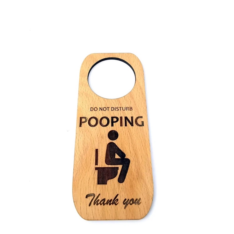 [FudFudAR] ฝุด-ฝุด-อะ Pooping Sign I Go Number 2 I อึอยู่ เข้าห้องน้ำ กำลังใช้ห้องน้ำ อุจจาระ ถ่ายหนัก ป้ายคล้องลูกบิด