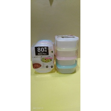 Million Pack 80ml ชุดกล่องพลาสติกมินิใช้แบ่งใส่อาหาร/ขนม/อื่นๆ(Made in Japan)ขนาด 8.9x6.4x2.7ซม.อุณห