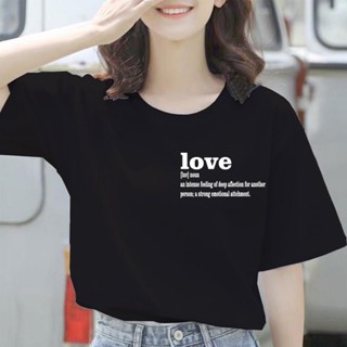 เสื้อยืดแขนสั้น พิมพ์ลายคําคม Love Karma ขนาดใหญ่ สําหรับผู้หญิง